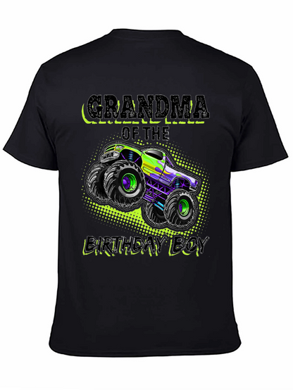 Camiseta Negra Abuela Del Cumpleañero con Monster Truck