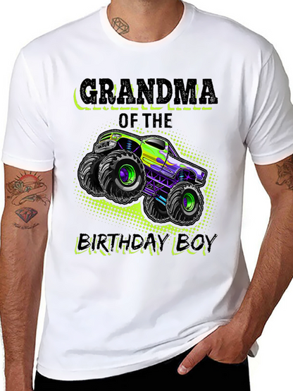 Camiseta Negra Abuela Del Cumpleañero con Monster Truck
