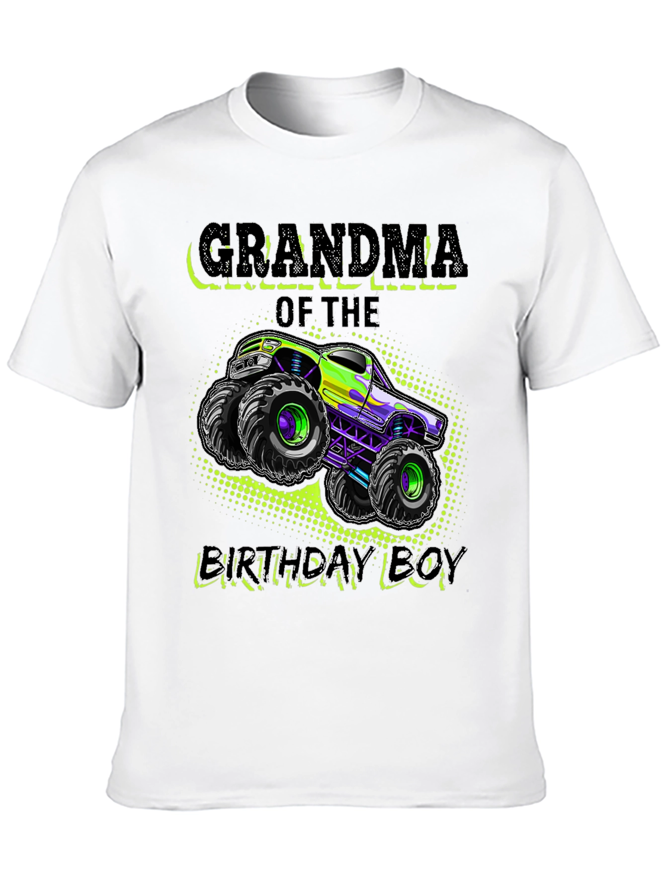Camiseta Negra Abuela Del Cumpleañero con Monster Truck