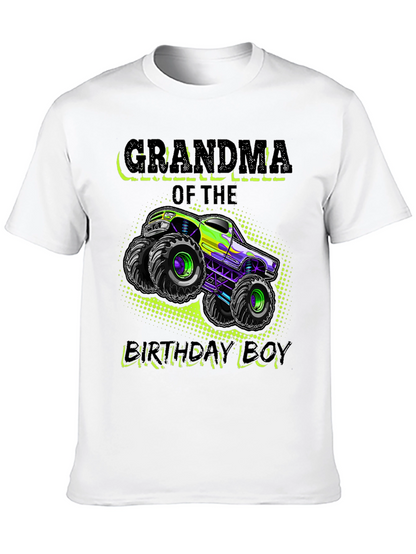Camiseta Negra Abuela Del Cumpleañero con Monster Truck