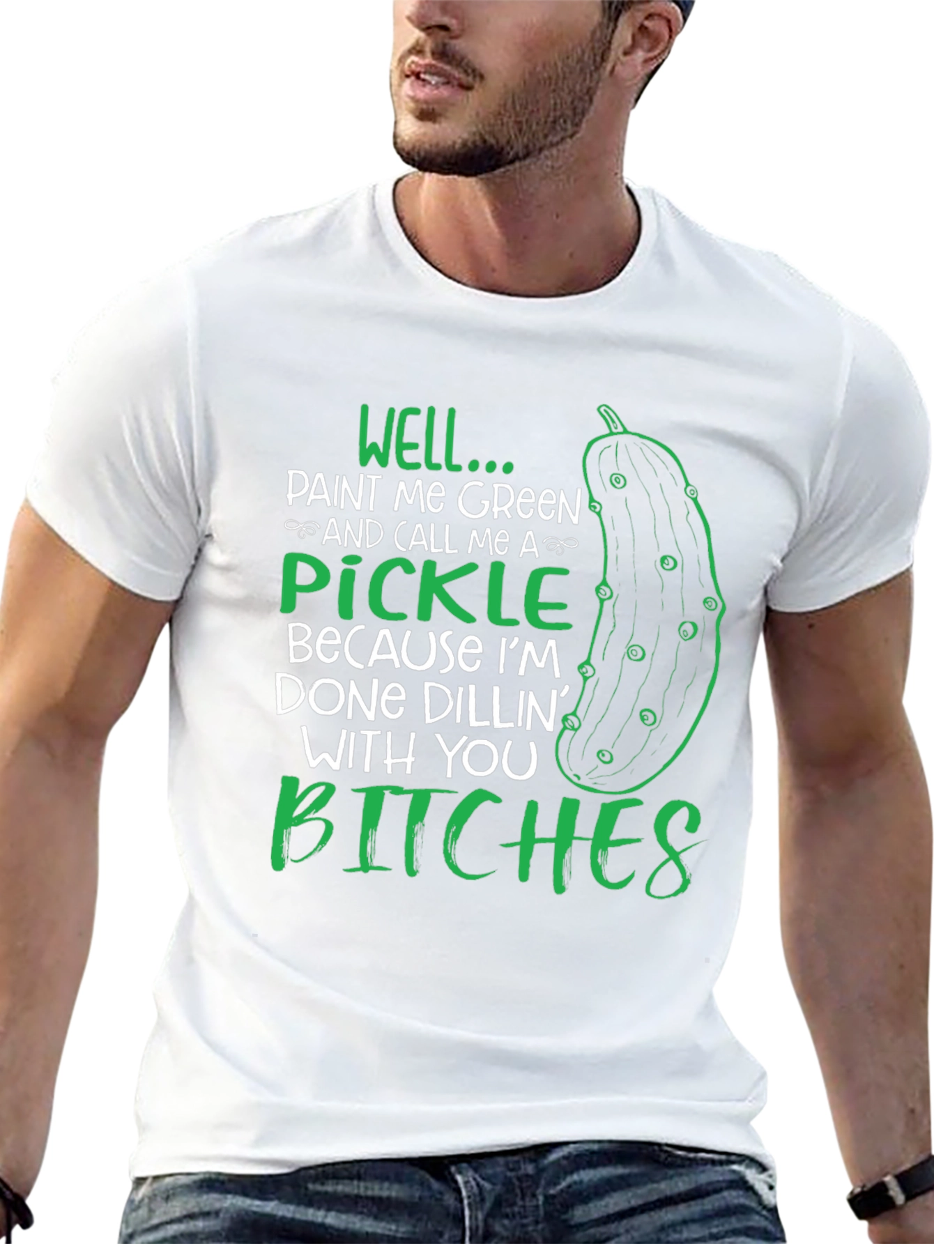 Camiseta Negra con Diseño de Pepinillo Done Dillin