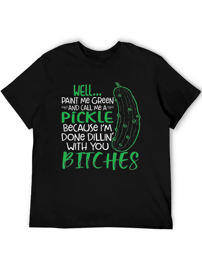 Camiseta Negra con Diseño de Pepinillo Done Dillin