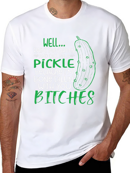 Camiseta Negra con Diseño de Pepinillo Done Dillin