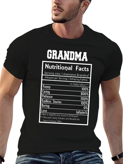 Camiseta Negra Grandma Nutritional Facts