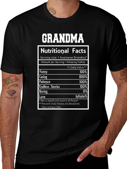 Camiseta Negra Grandma Nutritional Facts