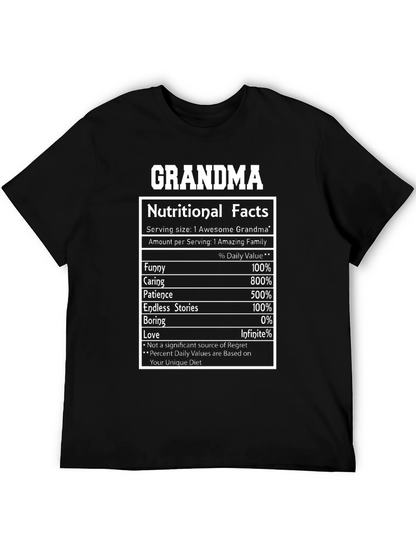 Camiseta Negra Grandma Nutritional Facts