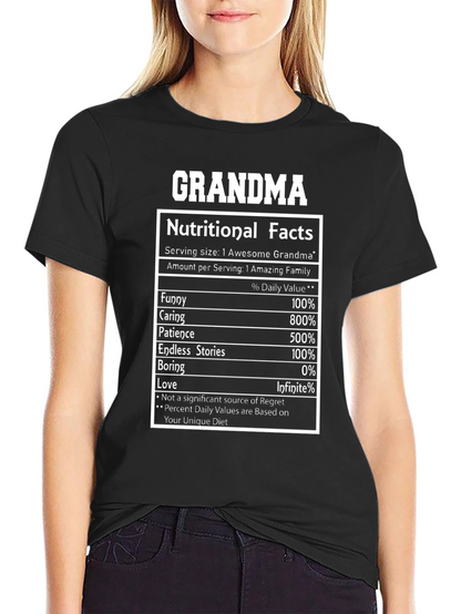 Camiseta Negra Grandma Nutritional Facts