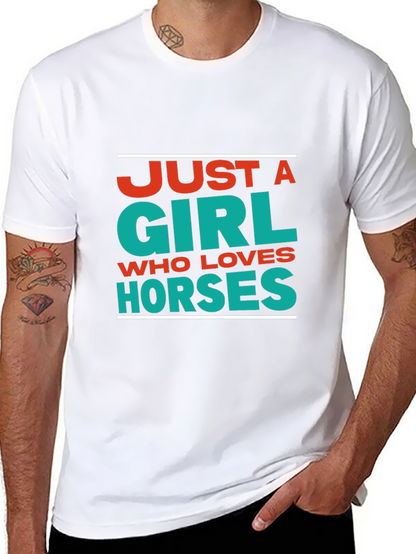 Camiseta Negra Just a Girl Who Loves Horses