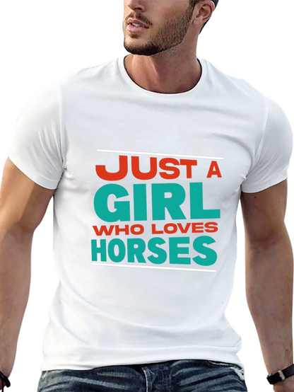 Camiseta Negra Just a Girl Who Loves Horses