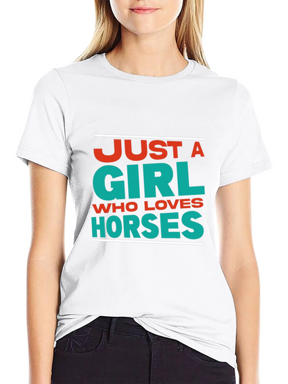 Camiseta Negra Just a Girl Who Loves Horses