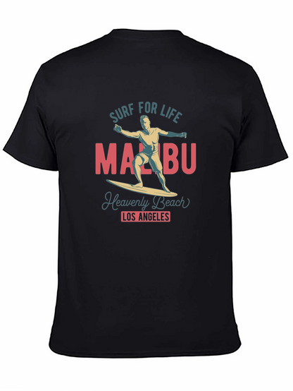 Camiseta Negra Malibu Surf para Hombre