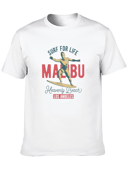 Camiseta Negra Malibu Surf para Hombre