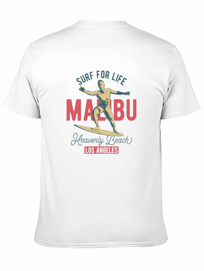 Camiseta Negra Malibu Surf para Hombre