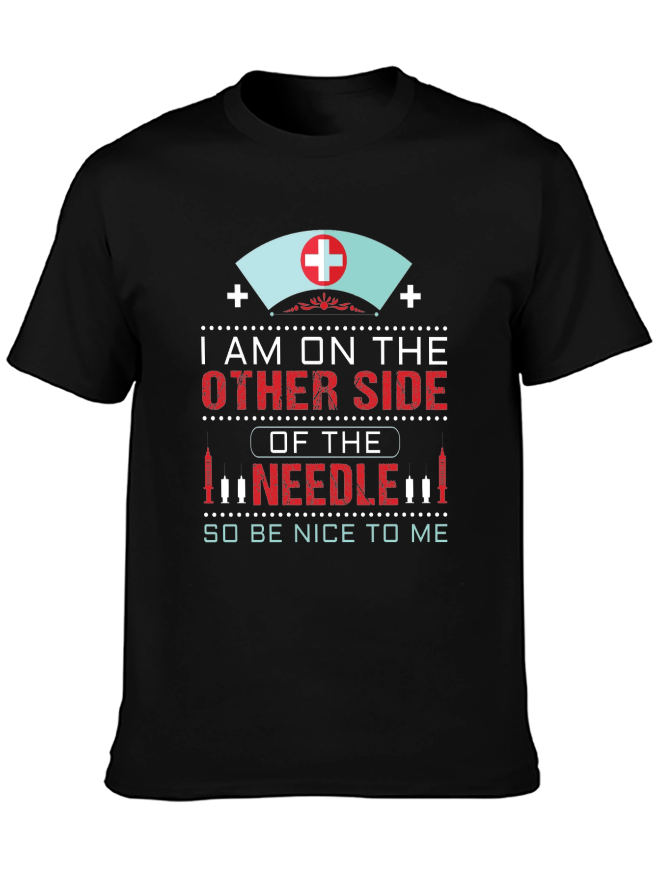 Camiseta Negra: Soy la enfermera ¡sé amable!