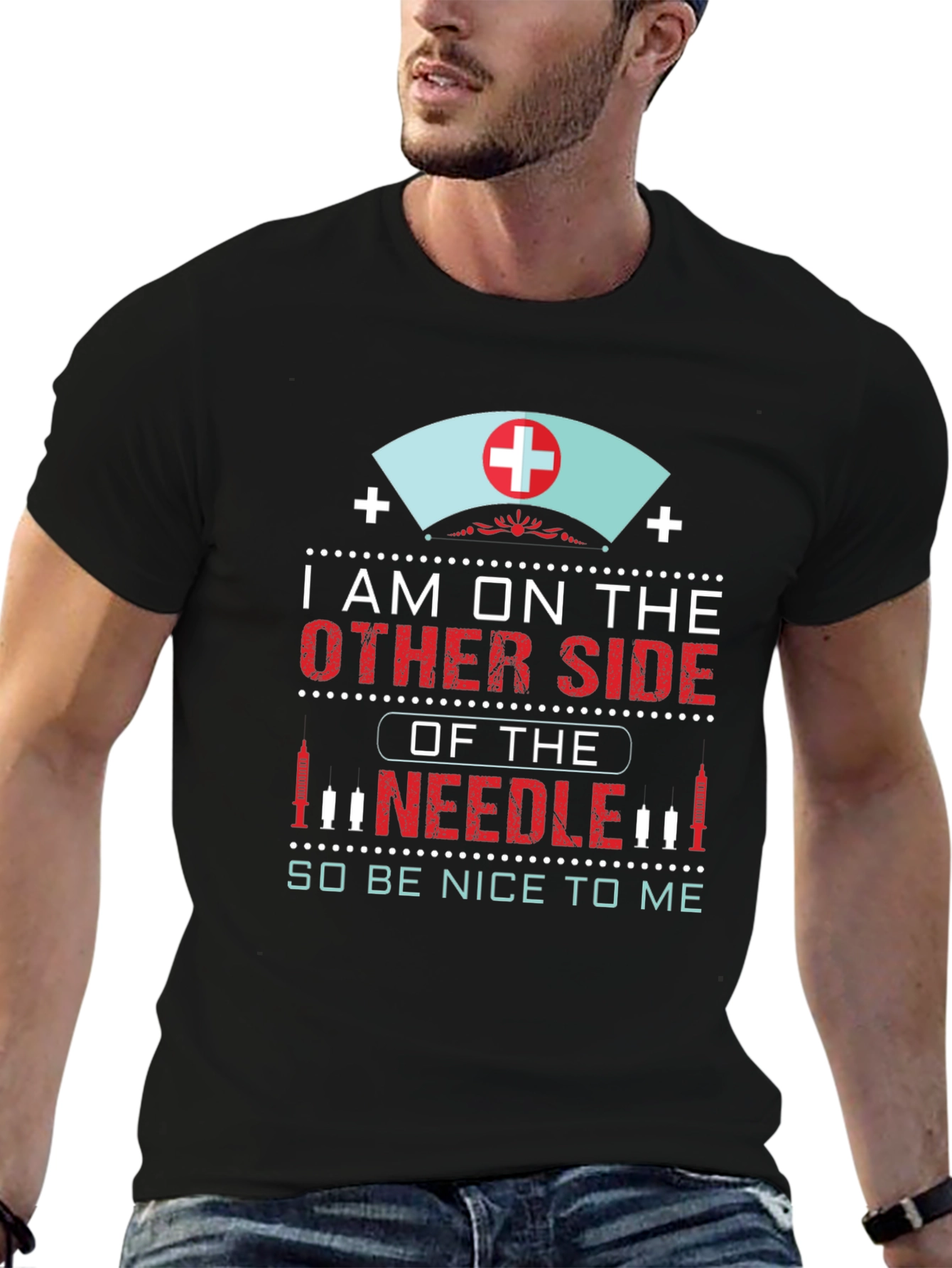 Camiseta Negra: Soy la enfermera ¡sé amable!