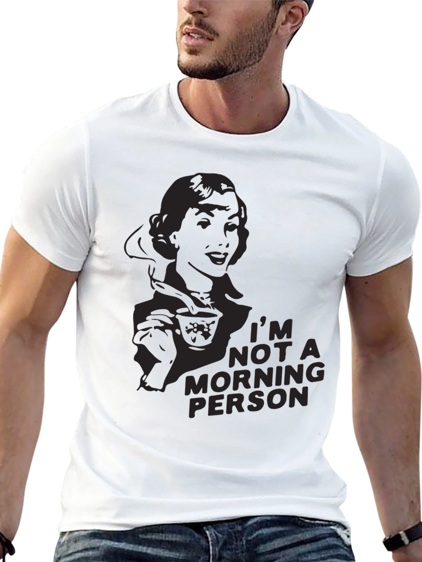 Camiseta Negra Gráfica: No Soy Persona Mañanera