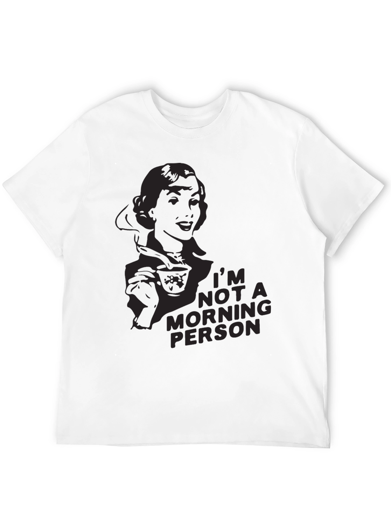 Camiseta Negra Gráfica: No Soy Persona Mañanera