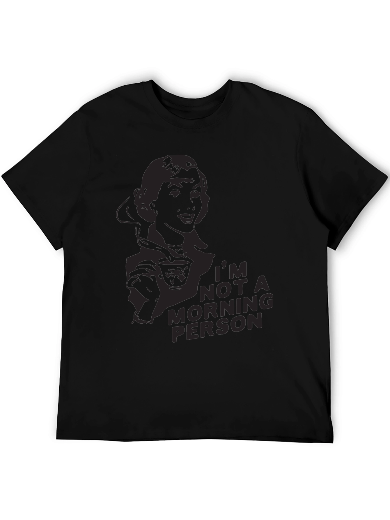 Camiseta Negra Gráfica: No Soy Persona Mañanera