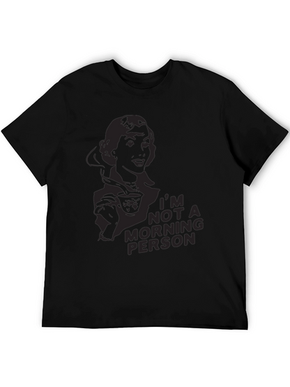 Camiseta Negra Gráfica: No Soy Persona Mañanera