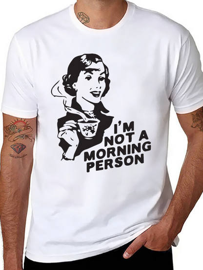 Camiseta Negra Gráfica: No Soy Persona Mañanera