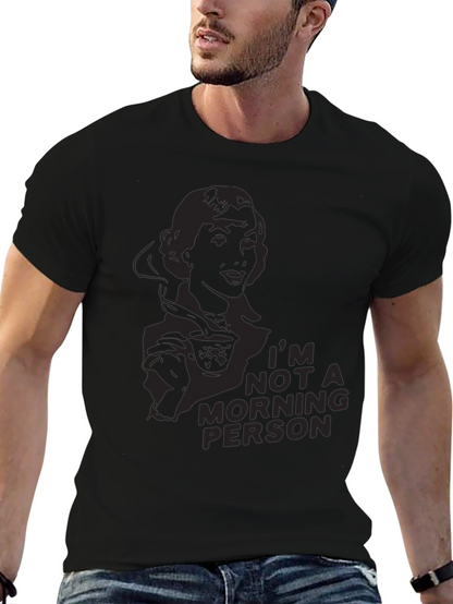 Camiseta Negra Gráfica: No Soy Persona Mañanera