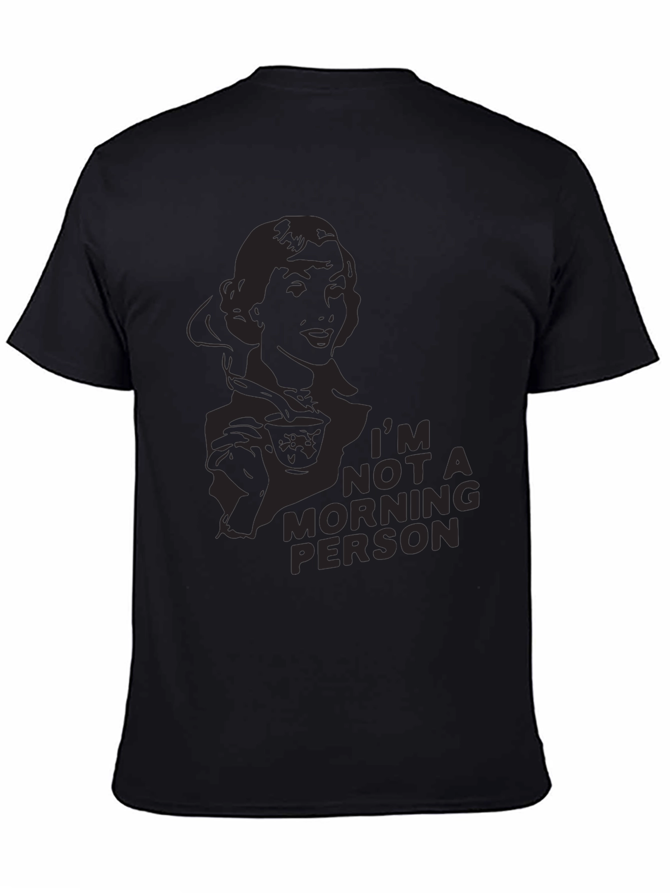 Camiseta Negra Gráfica: No Soy Persona Mañanera