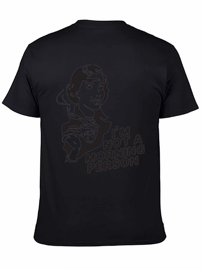 Camiseta Negra Gráfica: No Soy Persona Mañanera
