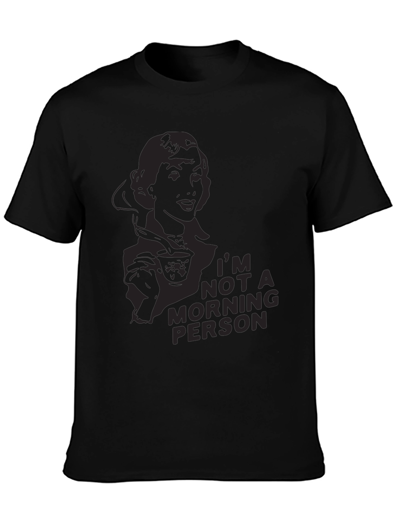Camiseta Negra Gráfica: No Soy Persona Mañanera