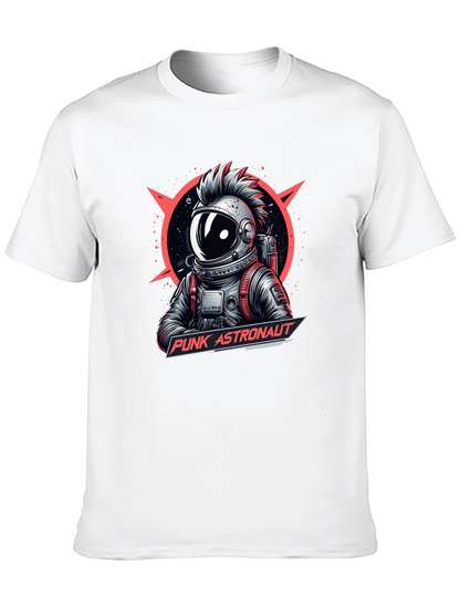 Camiseta Negra Punk Astronaut Diseño Gráfico