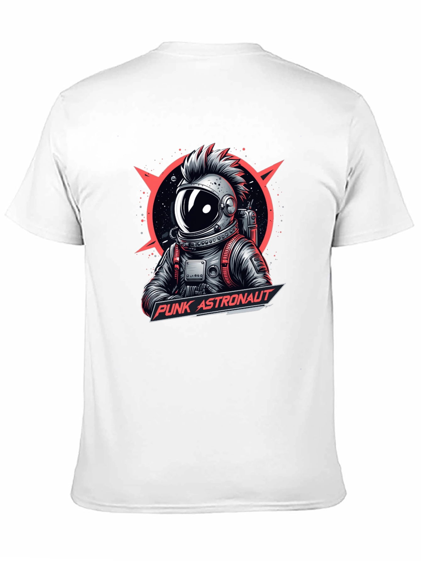 Camiseta Negra Punk Astronaut Diseño Gráfico