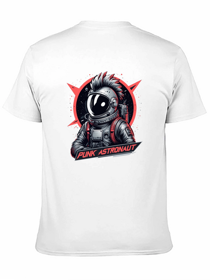 Camiseta Negra Punk Astronaut Diseño Gráfico