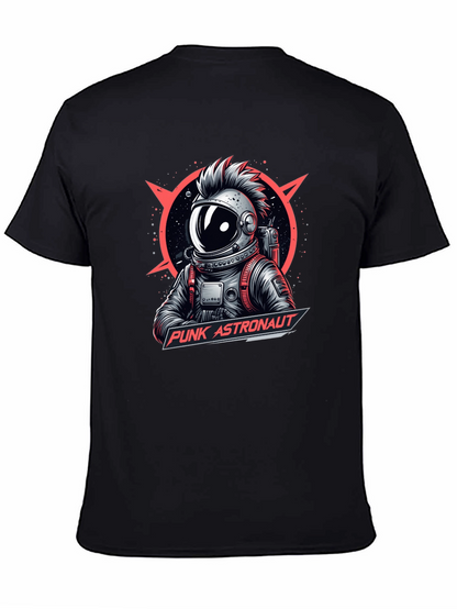 Camiseta Negra Punk Astronaut Diseño Gráfico