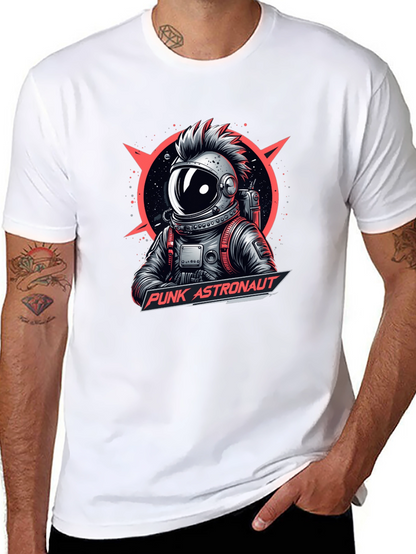 Camiseta Negra Punk Astronaut Diseño Gráfico