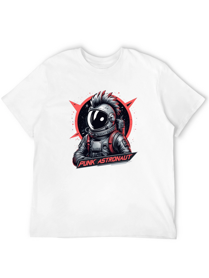 Camiseta Negra Punk Astronaut Diseño Gráfico