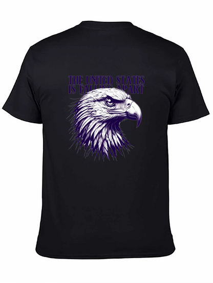 Camiseta Negra con Diseño de Águila Estadounidense