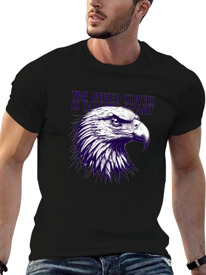 Camiseta Negra con Diseño de Águila Estadounidense