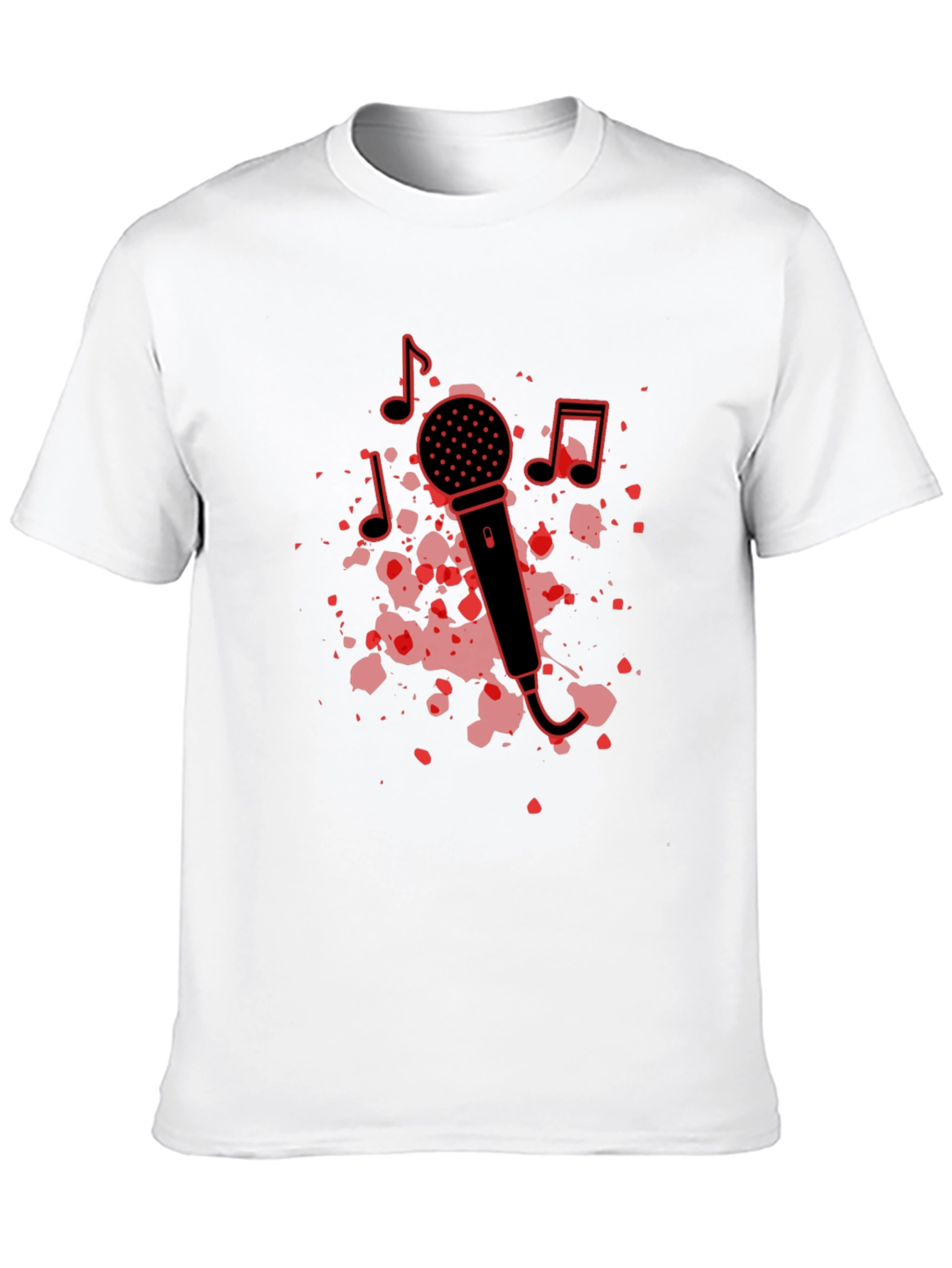 Camiseta Negra con Diseño de Micrófono Musical