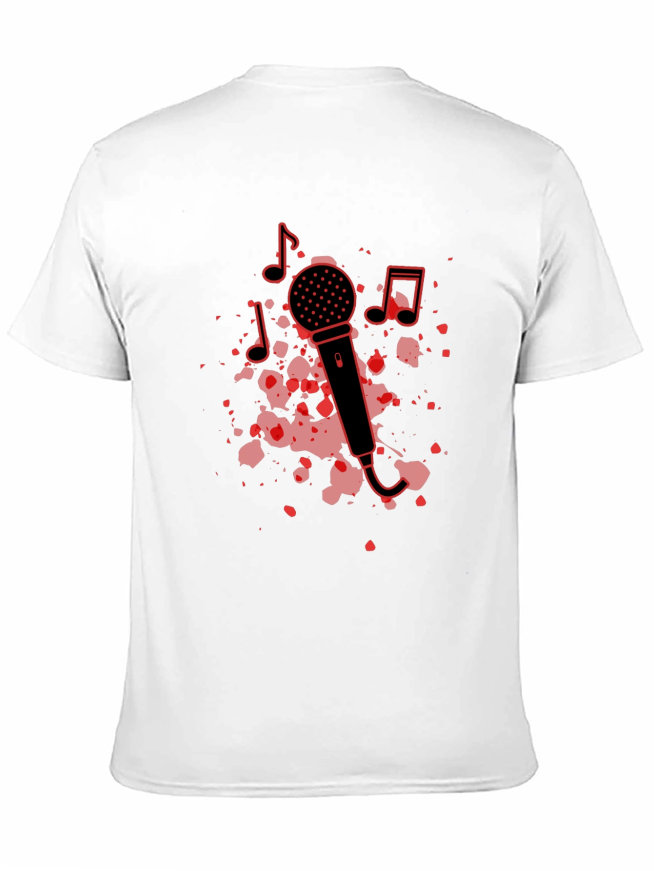 Camiseta Negra con Diseño de Micrófono Musical