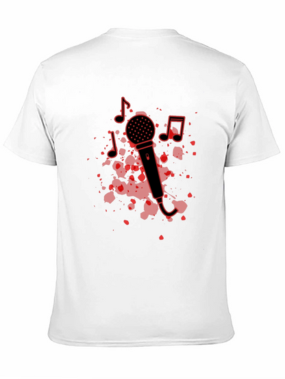 Camiseta Negra con Diseño de Micrófono Musical