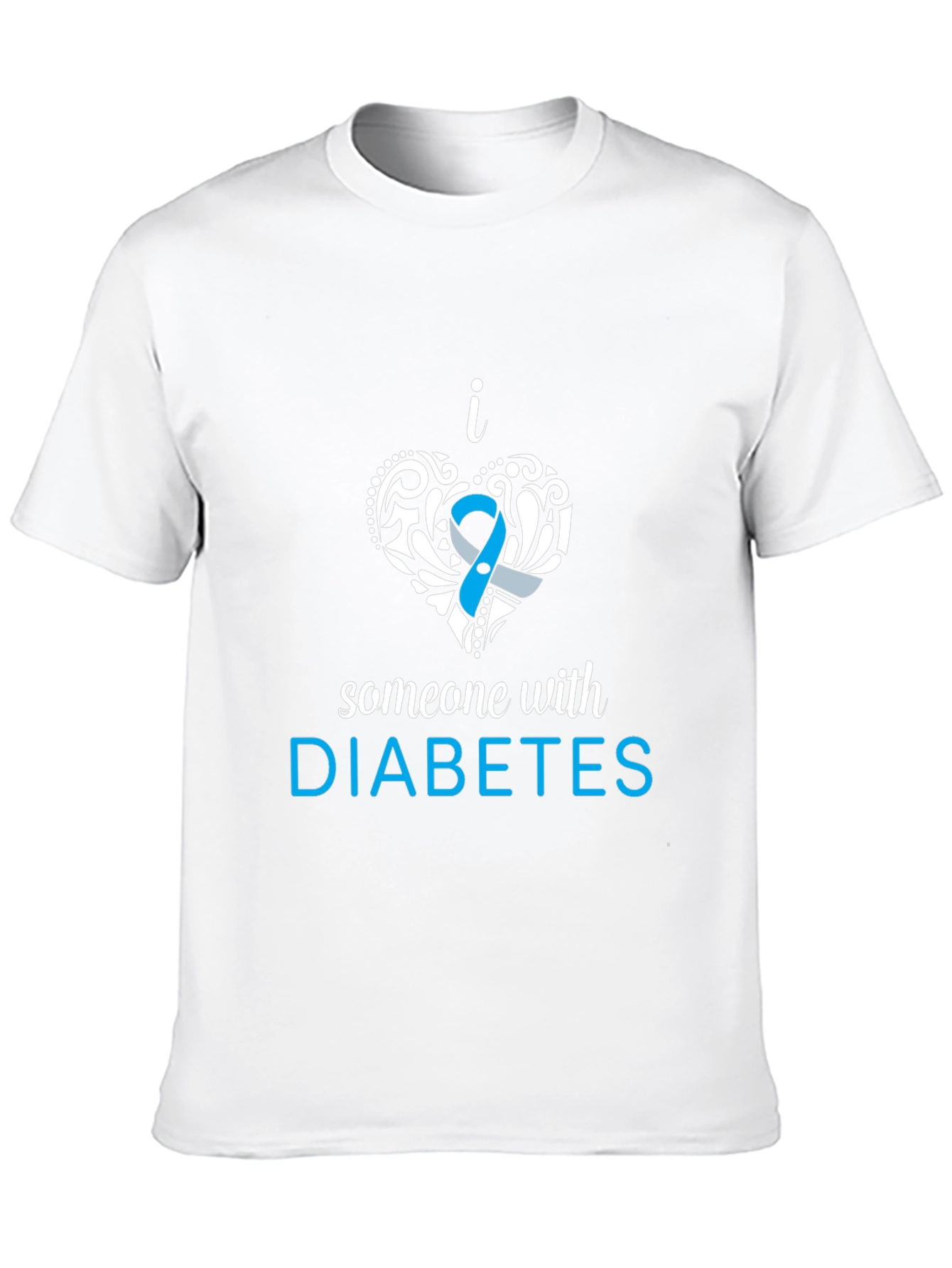 Camiseta Negra con Diseño Amo a Alguien con Diabetes