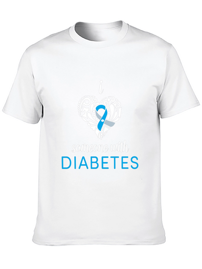 Camiseta Negra con Diseño Amo a Alguien con Diabetes