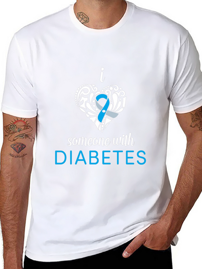 Camiseta Negra con Diseño Amo a Alguien con Diabetes