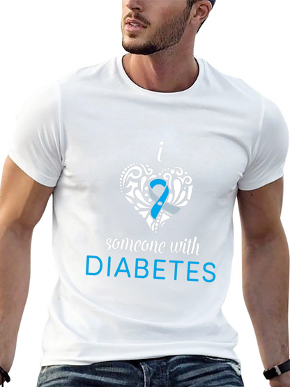 Camiseta Negra con Diseño Amo a Alguien con Diabetes