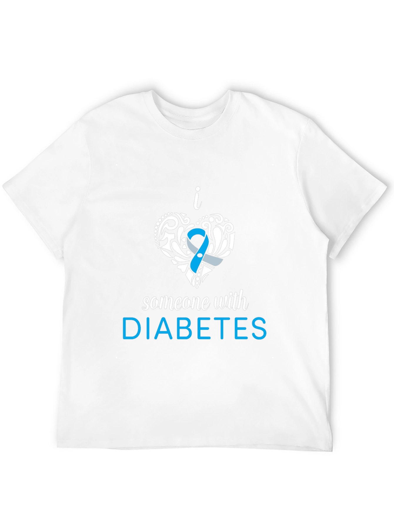 Camiseta Negra con Diseño Amo a Alguien con Diabetes