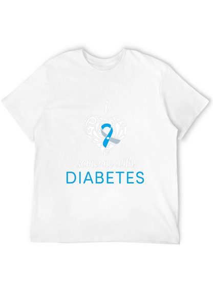 Camiseta Negra con Diseño Amo a Alguien con Diabetes