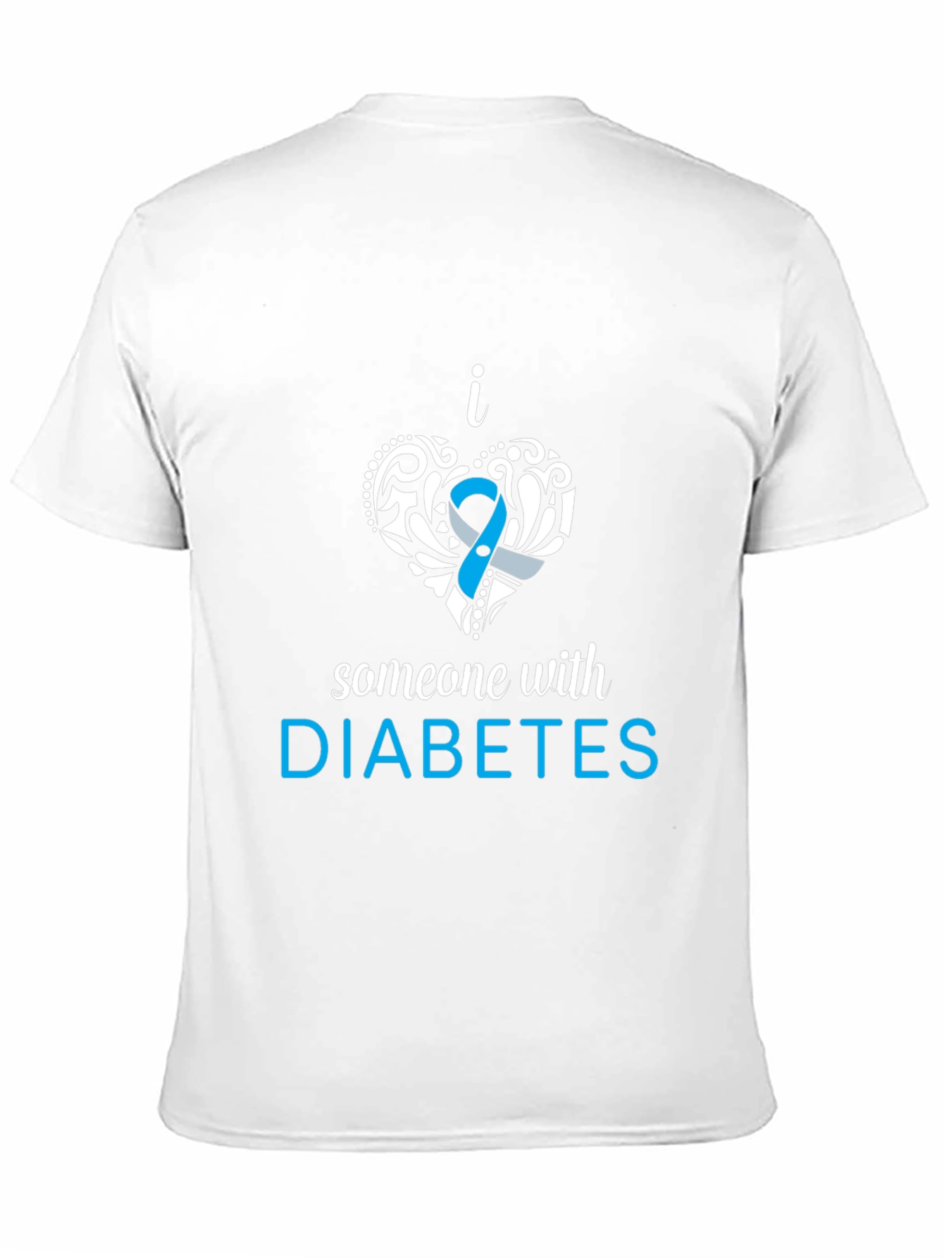 Camiseta Negra con Diseño Amo a Alguien con Diabetes