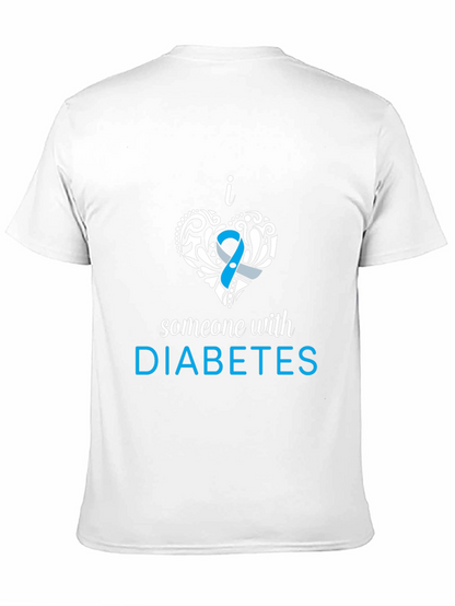 Camiseta Negra con Diseño Amo a Alguien con Diabetes