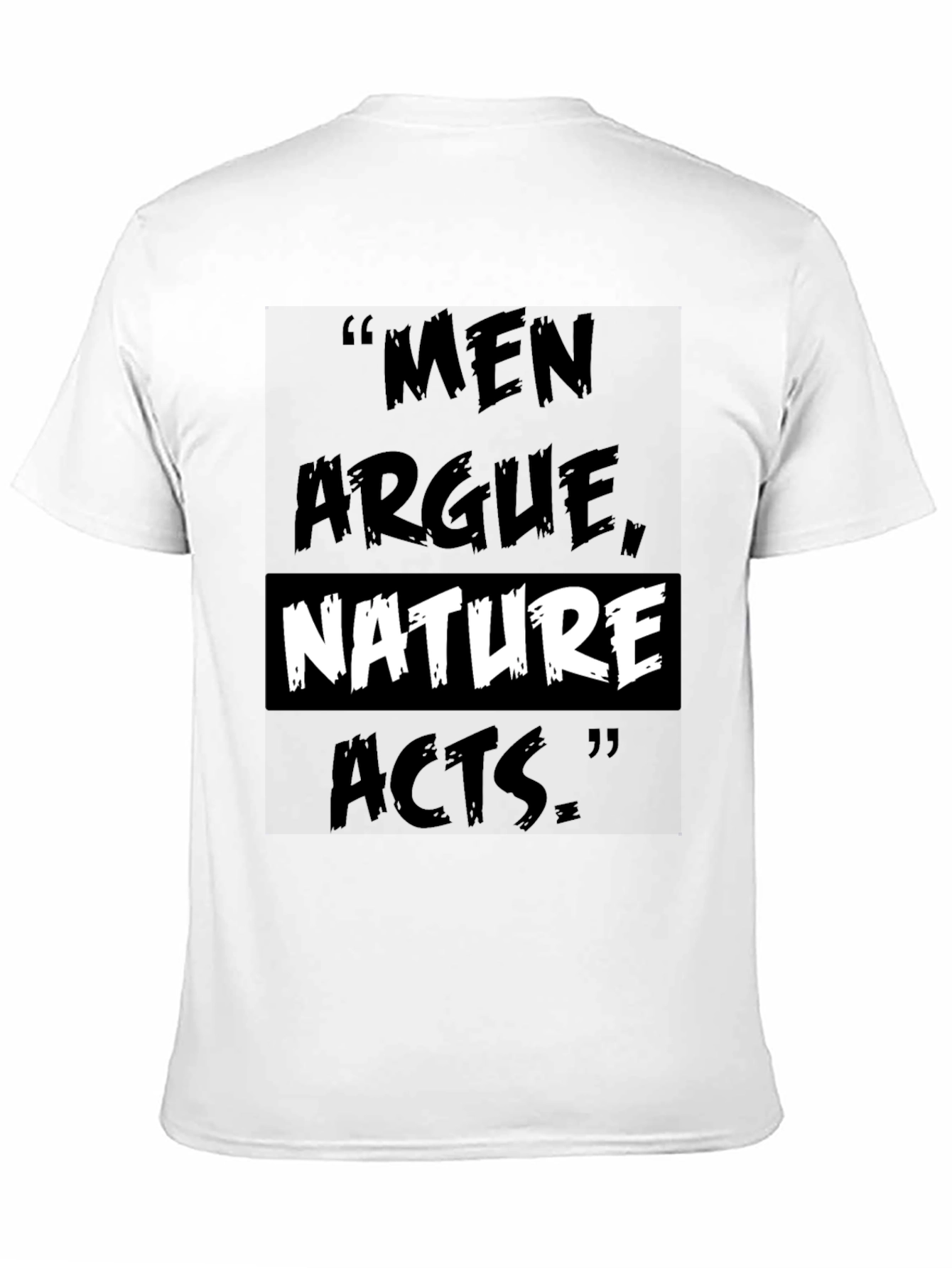 Camiseta Negra: Los Hombres Discuten la Naturaleza Actúa