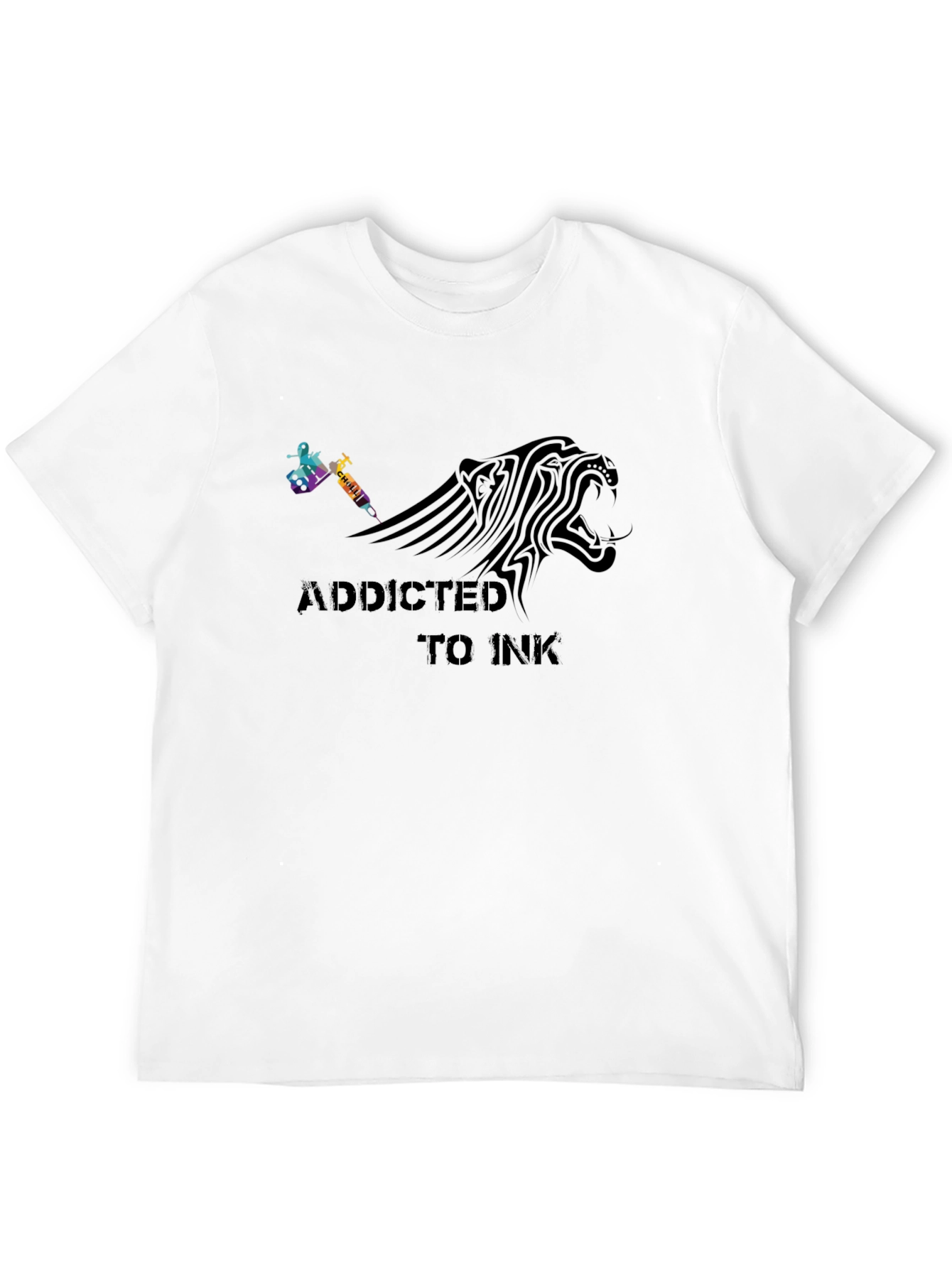Camiseta Negra Addicted to Ink Diseño de Tatuaje