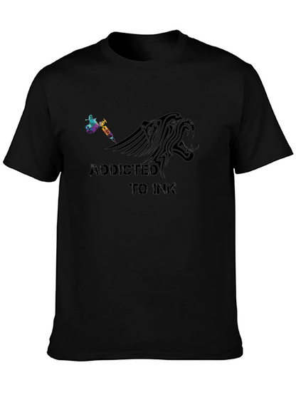 Camiseta Negra Addicted to Ink Diseño de Tatuaje